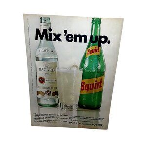 1973 Bacardi Rum Squirt Soda Vintage Print Ad Mix Em Up